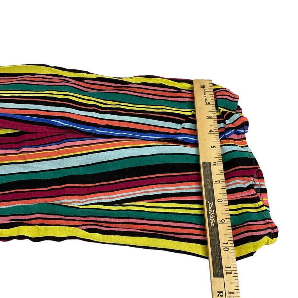 Aqua Pants Women's Sz S Multicolor Striped Side Slit Wide Leg High Rise $87 - Picture 14 of 14